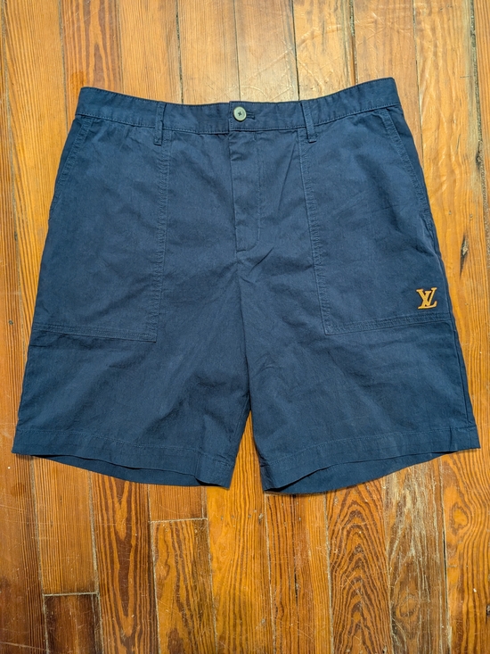 Louis Vuitton Other - SS25 Louis Vuitton Men’s Dark Navy Denim Shorts with Leather LV Patch AUTHENTIC